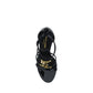 Saint Laurent Black Calf Leather Bos Taurus Stiletto Heel Sandals
