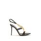 Giuseppe Zanotti Black Calf Leather Bos Taurus Stiletto Heel Sandals