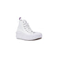 Converse White Fabric Platform Sneakers