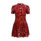 Self-Portrait Bordeaux Polyester Cocktail Dress