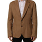 Dolce & Gabbana Brown Single Breasted 2 Button Suit Jacket