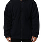 Dolce & Gabbana Black Cotton Full Zip Hooded Bomber Jacket
