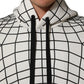 Dolce & Gabbana White Black WarpGrid Pattern Hoodie Sweater