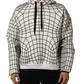 Dolce & Gabbana White Black WarpGrid Pattern Hoodie Sweater