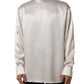 Dolce & Gabbana White Silk Long Sleeves Turtleneck Sweater