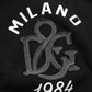 Dolce & Gabbana Black Cotton Milano1984 Print Hoodie Sweater