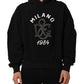 Dolce & Gabbana Black Cotton Milano1984 Print Hoodie Sweater