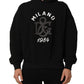 Dolce & Gabbana Black Cotton Milano1984 Print Hoodie Sweater