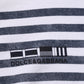Dolce & Gabbana White Blue Stripe Hooded Sweatshirt Sweater
