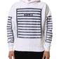 Dolce & Gabbana White Blue Stripe Hooded Sweatshirt Sweater