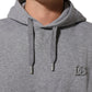 Dolce & Gabbana Gray Cotton Logo Hooded Sweatshirt Sweater