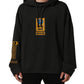 Dolce & Gabbana Black Cotton Logo Hooded Oversize Sweater