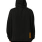 Dolce & Gabbana Black Cotton Logo Hooded Oversize Sweater