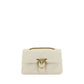 PINKO White Calf Leather Bos Taurus Shoulder Bag