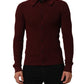 Dolce & Gabbana Burgundy Wool Button Down Cardigan Sweater