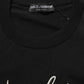 Dolce & Gabbana Black DG Embroidered Crew Neck Pullover Men Sweater