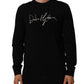 Dolce & Gabbana Black DG Embroidered Crew Neck Pullover Men Sweater
