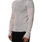 Dolce & Gabbana White Silk Crew Neck Men Pullover Sweater