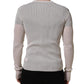 Dolce & Gabbana White Silk Crew Neck Men Pullover Sweater
