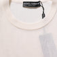 Dolce & Gabbana White Silk Crew Neck Men Pullover Sweater