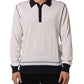 Dolce & Gabbana White Silk Collared Henley Pullover Sweater