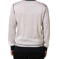 Dolce & Gabbana White Silk Collared Henley Pullover Sweater