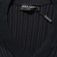 Dolce & Gabbana Black Silk Blend V-neck Pullover Men Sweater