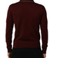 Dolce & Gabbana Burgundy Wool Knit Henley Pullover Sweater