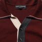 Dolce & Gabbana Burgundy Wool Knit Henley Pullover Sweater