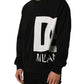 Dolce & Gabbana Black Cotton Logo Print Sweatshirt Sweater
