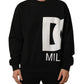Dolce & Gabbana Black Cotton Logo Print Sweatshirt Sweater