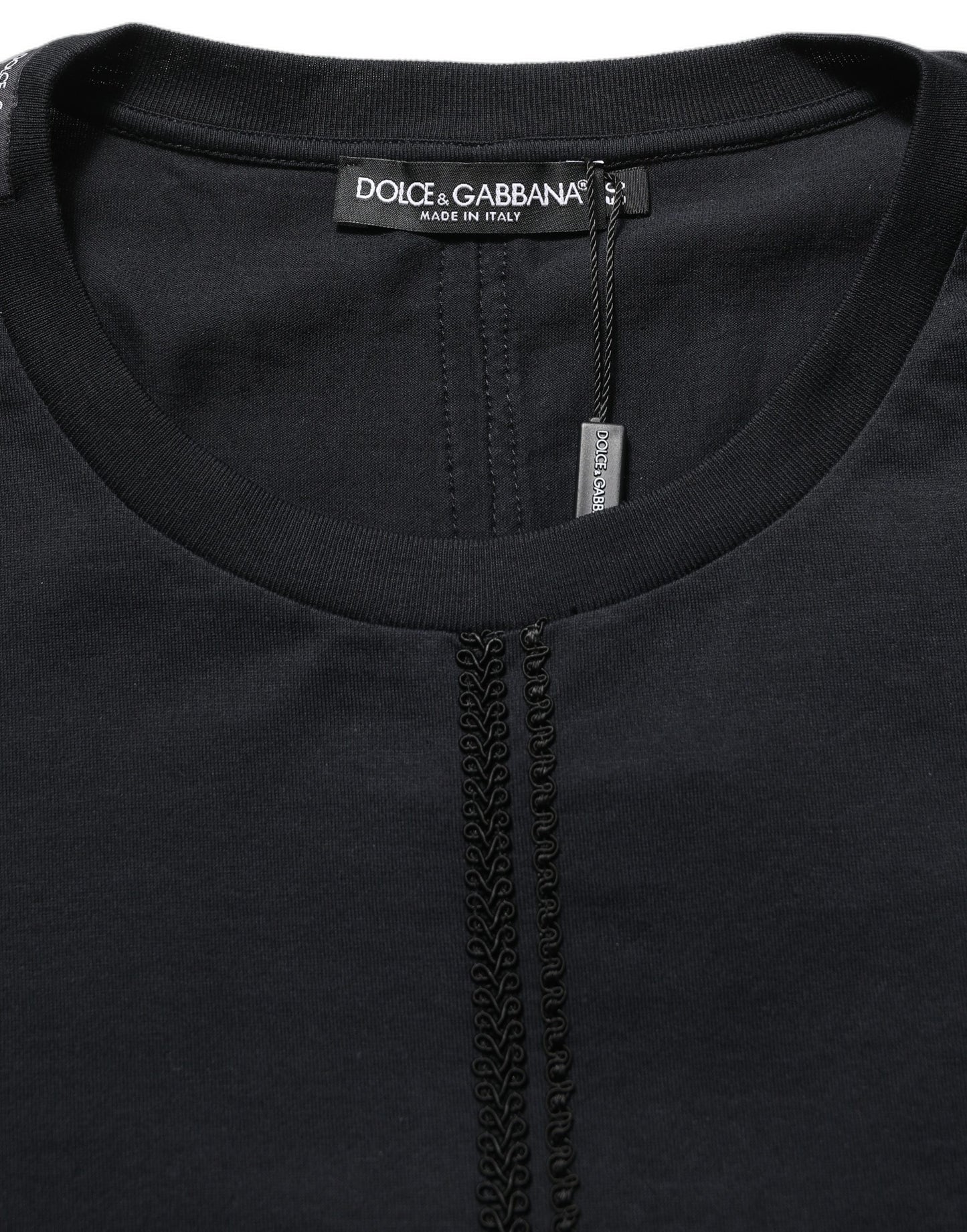 Dolce & Gabbana Dark Blue Cotton Round Neck Pullover Sweater