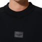 Dolce & Gabbana Black Logo Plaque Cotton Crew Neck Pullover Sweater