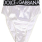 Dolce & Gabbana White Satin High-Waist Brief Logo Women Underwear