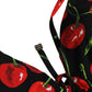 Dolce & Gabbana Black Cherry Print Nylon Bikini 2 Piece Swimwear