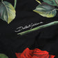 Dolce & Gabbana Black Rose Print One Piece Swimsuit Swimwear