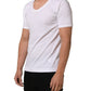 Dolce & Gabbana White Cotton Short Sleeve Round Neck T-shirt