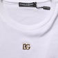 Dolce & Gabbana White Metal DG Logo Short Sleeves T-shirt