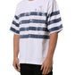 Dolce & Gabbana White Blue Stripe Cotton Short Sleeve T-shirt