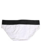 Dolce & Gabbana White Stretch Drawstring Swim Brief Swimwear