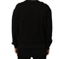 Dolce & Gabbana Black Cotton Logo Print Sweatshirt Sweater