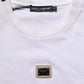 Dolce & Gabbana White Cotton Logo Plaque Crew Neck T-shirt