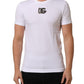 Dolce & Gabbana White DG Logo Cotton Crew Neck Men T-shirt