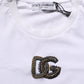 Dolce & Gabbana White DG Logo Cotton Crew Neck Men T-shirt