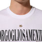 Dolce & Gabbana White Logo Round Neck Short Sleeves T-shirt