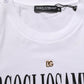 Dolce & Gabbana White Logo Round Neck Short Sleeves T-shirt