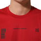 Dolce & Gabbana Red Cotton Graphic Print Crew Neck T-shirt