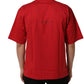 Dolce & Gabbana Red Cotton Graphic Print Crew Neck T-shirt