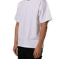 Dolce & Gabbana White Cotton Short Sleeves Crew Neck T-shirt
