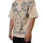 Dolce & Gabbana Beige Cotton Graphic Print Crew Neck T-shirt